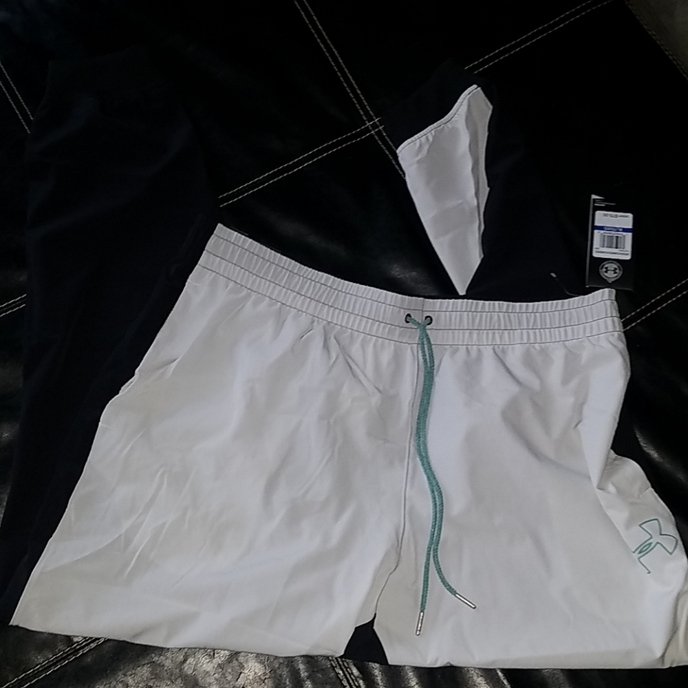 New Under Armour Joggers Black & Lt Gray Sz XL